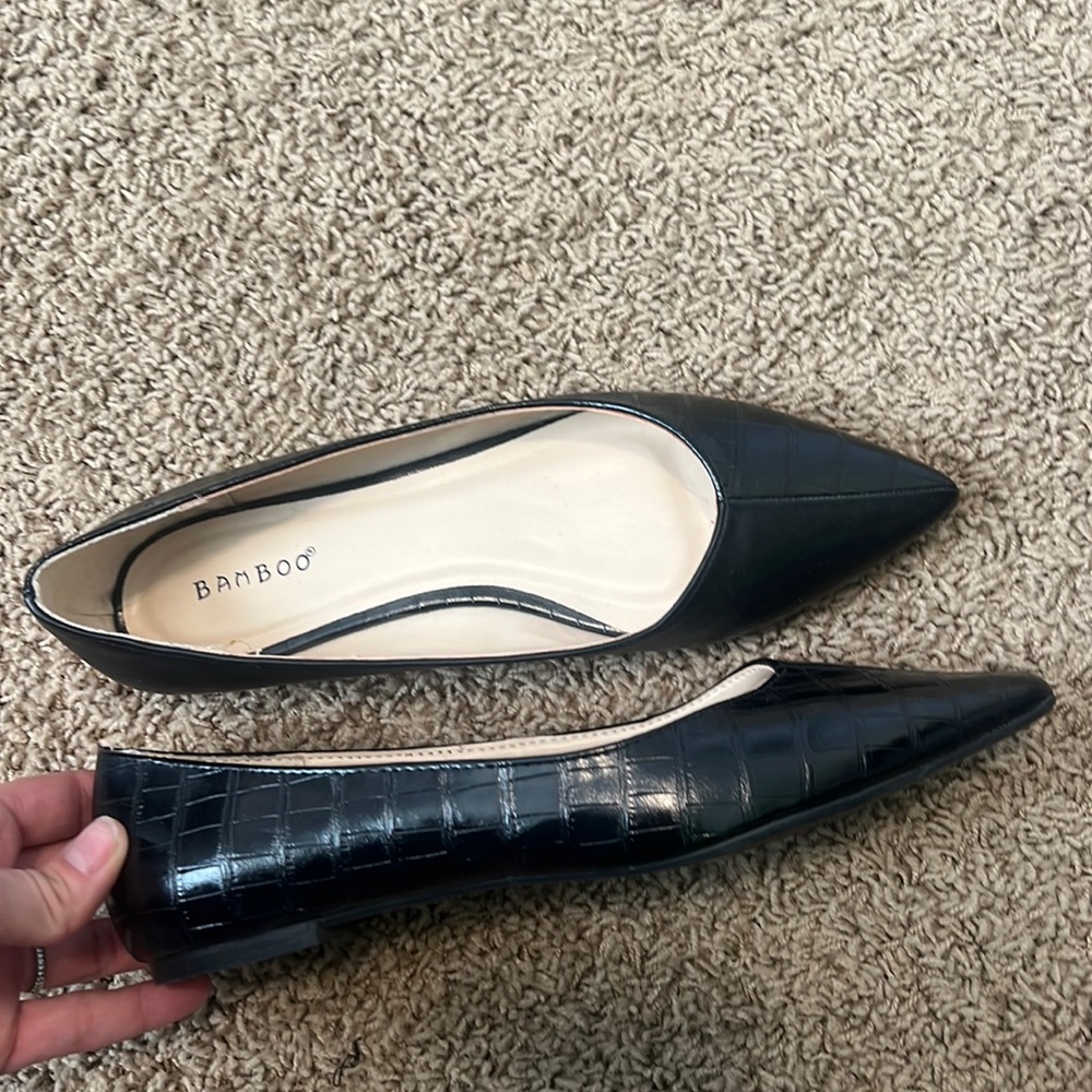 Bamboo split style pointed toe flats size 10 new not worn no box  as shown